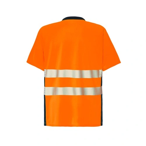 camiseta tecnica con cuello canale de poliester y reflectante 140gms jhk ref hv01u00