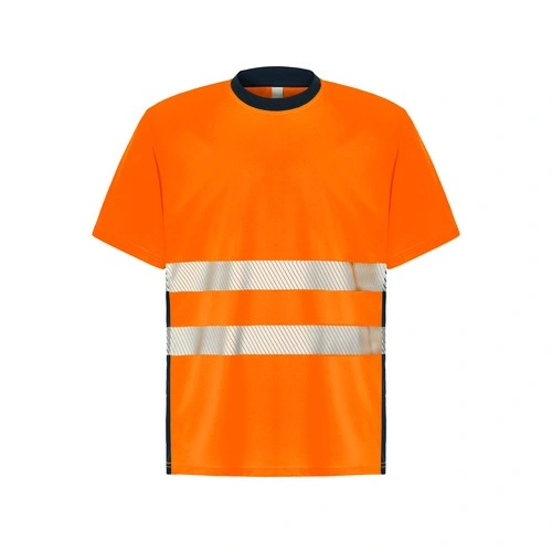 camiseta tecnica con cuello canale de poliester y reflectante 140gms jhk ref hv01u00
