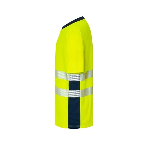 camiseta tecnica con cuello canale de poliester y reflectante 140gms jhk ref hv01u00