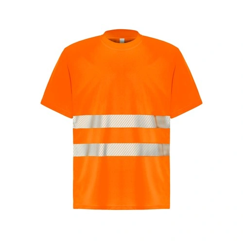 camiseta tecnica con cuello canale de poliester y reflectante 140gms jhk ref hv01u00