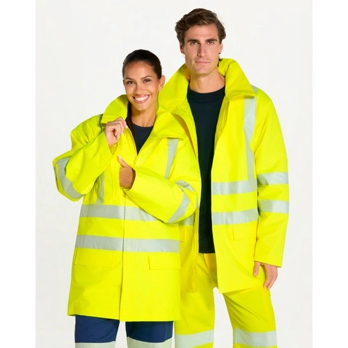 parka de poliester con capucha oculta y cintas reflectantes 180gsm jhk ref hv10u00