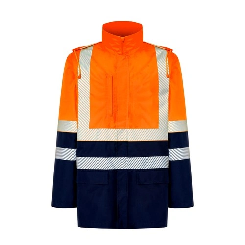 parka de poliester con capucha oculta y cintas reflectantes 180gsm jhk ref hv10u00
