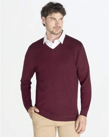 Jersey de hombre suave y entallado de cuello pico